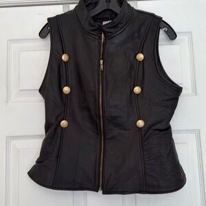 Black leather vest